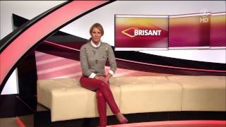 Mareile Höppner  Brisant HD  28012015  Grey Blouse Red Tight Leather Pants amp Red Heels [upl. by Jat824]