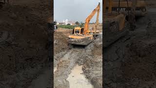 Excavator bogged In Deep Mud [upl. by Oulman]