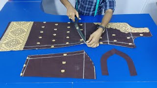 kameez cutting 38 amp 39 body size  রেডিমেট থ্রিপিসের কামিজ কাটিং করার নিয়ম [upl. by Randy]