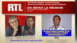 Docteur David APPADOO  Les ENJEUX des REGIONALES 2015  RTL Réunion  07092015 [upl. by Odlauso130]