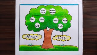 Family Tree  How to Make Family Tree Easy Step  Family Tree Project Ideas  Family Tree Drawing [upl. by Mumford]