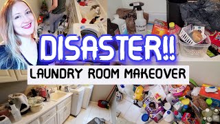 LAUNDRY ROOM MAKEOVER  DIY LAUNDRY ROOM MAKEOVER  DISASTER LAUNDRY ROOM [upl. by Kilah]