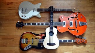 Danelectro DC vs Gretsch Electromatic vs Fender Jazz 75 vs Kala Ubass Margie Hendrix  Jim Dandy [upl. by Ttennaj]