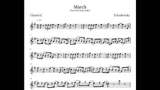 Nutcracker March ViolinFlute  Sheet Music PlayAlong [upl. by Eednarb237]