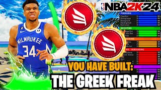 THE BEST GIANNIS ANTETOKOUNMPO DEMIGOD BUILD IN NBA2K24 NEXT GEN  REBIRTH POWER FORWARD BUILD 2K24 [upl. by Nwahsaj]