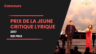 1er Prix de la Jeune Critique lyrique à DUCHNOWSKI Celine GROSBOIS Laura DAVID Marine 27 ans [upl. by Ailelc]