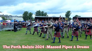 The Massed Pipes amp Drums close the City of Perth salute 2024 [upl. by Llenral42]