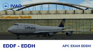 Kleine Runde zum APC Exam nach Hamburch  EDDF  EDDH  IVAO  P3D V5  B747400 [upl. by Asquith]