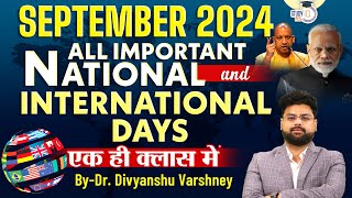 September 2024 के सभी Important National and International Days  By Dr DV SIR  StudyIQ PCS [upl. by Loise]