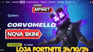 NOVA SKIN MARSHMELLO  LOJA FORTNITE  30 DE OUTUBRO  LOJA FORTNITE AO VIVO [upl. by Isolde]