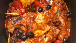 Recette  Lapin tomate poivrons et olives noires [upl. by Llevram]