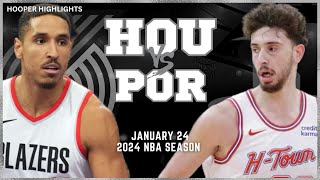 Houston Rockets vs Portland Trail Blazers Full Game Highlights  Jan 24  2024 NBA Season [upl. by Analed]