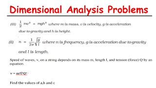 Dimensional Analysis more questionsPhysics [upl. by Hannah]