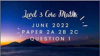 AQA Level 3 Core Maths June 2022 Paper 2A 2B 2C Question1 [upl. by Draneb]