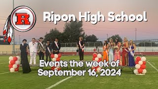 Ripon High Events the Week of September 16 2024 [upl. by Eemak]