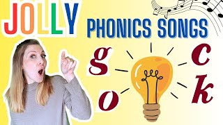 Jolly Phonics  Set 3  Animated Songs with WORDS and ACTIONS  letters g o c k [upl. by Iruyas]