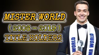 MISTER WORLD 2019  LIST OF TITLE HOLDERS FROM 1996 TO 2019 [upl. by Xylina]