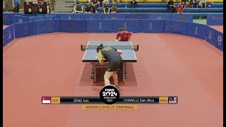 Alice Chang MAS Vs Zeng Jian SGP  SEA Olympic Qualifiers 2024  Womens Singles SF [upl. by Eiramllij]