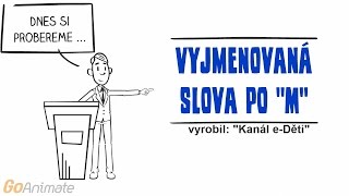 Český jazyk Vyjmenovaná slova po M Animované výukové HD video [upl. by Nimajneb]