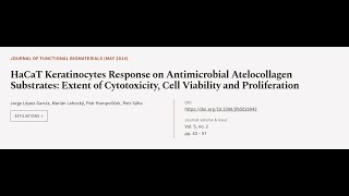 HaCaT Keratinocytes Response on Antimicrobial Atelocollagen Substrates Extent of Cyt  RTCLTV [upl. by Aivirt124]