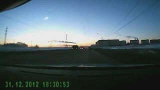 Russian meteor Amazing video of explosion as seen by drivers in Urals region [upl. by Llovera83]