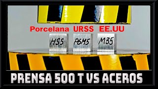 HOY VAMOS A VER UNA PRENSA HIDRÁULICA DE 5OO TONELADAS VS LOS ACEROS MÁS DUROS MIRÁ [upl. by Eanert]