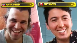 Magnus Carlsen vs Eric Hansen ALL GAMES Bullet Chess Championship 2023 Quarter Final [upl. by Anilocin]