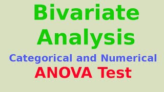 Bivariate Analysis Categorical and Numerical ANOVA Test [upl. by Huntlee]