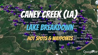 Caney Creek LA Lake Breakdown  How to find the fish Fast [upl. by Enasus]