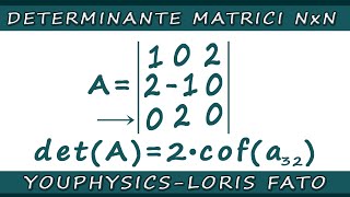 METODO DI LAPLACE  DETERMINANTE DI UNA MATRICE NxN [upl. by Standing966]