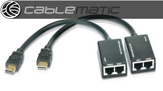 Extensor HDMI por cable UTP 30m a 1080p 2xUTP con latiguillo distribuido por CABLEMATIC ® [upl. by Saree142]