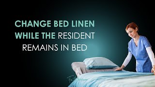 Change bed linen while the resident remains in bed  Prometric guidelines [upl. by Wahlstrom372]