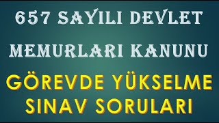 657 Devlet Memurları Kanunu  Bu Soruları Mutlaka İzleyin  Sınav Soruları  Görevde Yükselme Sınavı [upl. by Borlow]