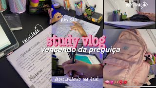 STUDY VLOG vencendo a preguiça 🧠💪🏼 PDF’s matéria acumulada revisão [upl. by Innavoig]