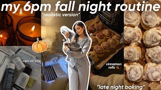 my realistic 6pm fall night routine🌙🍂🧁روتيني المسائي من مورا نهار طويل 🌻🍒🤎baking night🫖🍩 [upl. by Natek]