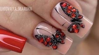 TENDENCIA 2024LOS MEJORES DISEÑOS DE MARIPOSA 🦋 EN UÑAS ACRÍLICAS nailart 2024 tending [upl. by Doherty]