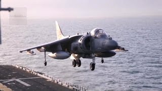 AV8B Harrier Jump Jet In Action Vertical Landing and Short Takeoff [upl. by Ojahtnamas]