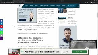 ISEE precompilato 2022 online istruzioni tutorial INPS e altre notizie di fisco e lavoro [upl. by Dorrej]