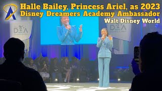 Halle Bailey Princess Ariel announced as 2023 Disney Dreamers Academy Ambassador [upl. by Atikin167]