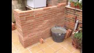 Como se hace una barra de ladrillo rustico  Rustic brick bar  Construction  Parte 1 [upl. by Goodyear]