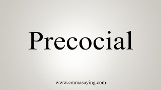 How To Say Precocial [upl. by Sheedy554]