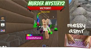 MM2 CANDLEFLAME MURDERER VICTORIES II MESSY HANDCAM ASMR [upl. by Annice228]