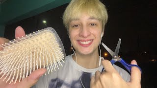 ASMR CORTANDO SEU CABELO NA CHUVA [upl. by Hedaza]