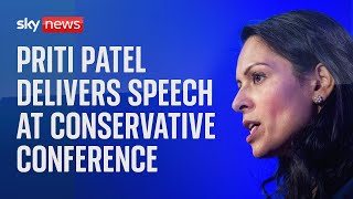 Watch live Priti Patel delivers speech at Conservative conference [upl. by Entroc]