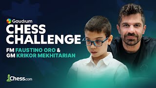 Gaudium Chess Challenge  GM Krikor Mekhitarian v FM Faustino Oro [upl. by Hardden]