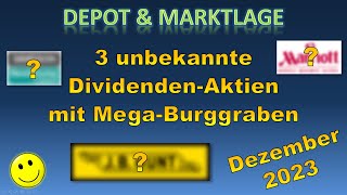 Die besten Aktien 2023  3 unbekannte DividendenAktien mit MegaBurggraben  Dezember 2023 [upl. by Elokyn]