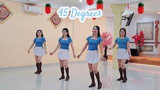 45 Degrees  45 Fahrenheit Girl Drew Sycamore  Line Dance  High Beginner [upl. by Izzy]