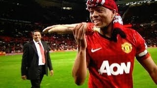 Patrice Evra Biting inflatible hand  Imitating Suarez [upl. by Esimorp]