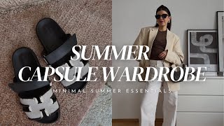 SUMMER CAPSULE WARDROBE 2024  30 minimal wardrobe staples to built your perfect summer closet [upl. by Ennairej792]