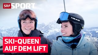 «Ich liebe Desserts wirklich sehr» 🍨  Tina auf dem Lift mit Mikaela Shiffrin  SRF Sport [upl. by Edveh]